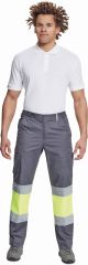 BILBAO HI-VIS kalhoty šedá/žlutá