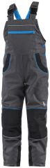 CXS PHOENIX Casper dětské kalhoty s laclem šedo/modré