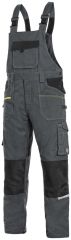 STRETCH montérkové kalhoty s laclem - tmavě šedá/černá