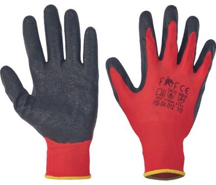 HS-04-012 máčená pracovní rukavice PES latex