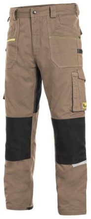 STRETCH montérkové kalhoty - béžová/černá