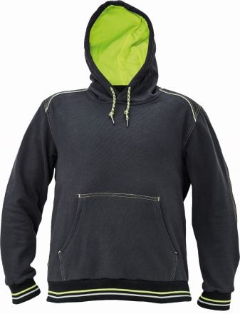 KNOXFIELD mikina s kapucí a klokaní kapsou antracit/žlutá