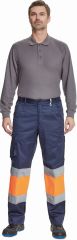BILBAO HI-VIS kalhoty tmavě modrá/oranžová