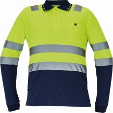 LEON HI-VIS polokošile s dlouhým rukávem žlutá/tmavě modrá