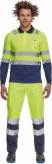 LEON HI-VIS polokošile s dlouhým rukávem žlutá/tmavě modrá