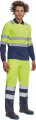 LEON HI-VIS polokošile s dlouhým rukávem žlutá/tmavě modrá
