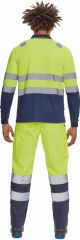 LEON HI-VIS polokošile s dlouhým rukávem žlutá/tmavě modrá