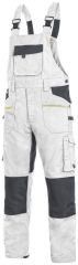 STRETCH montérkové kalhoty s laclem - bílo/šedé